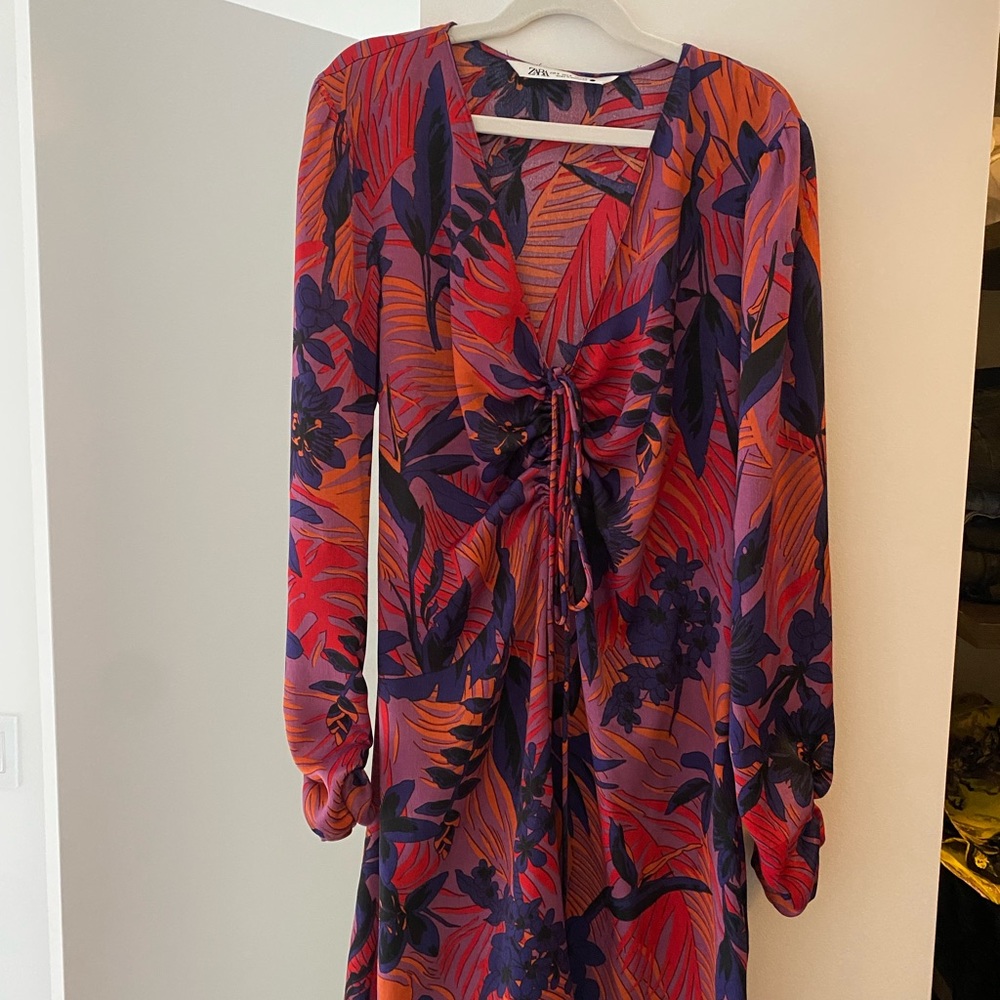 Zara multi colored mini dress with floral print